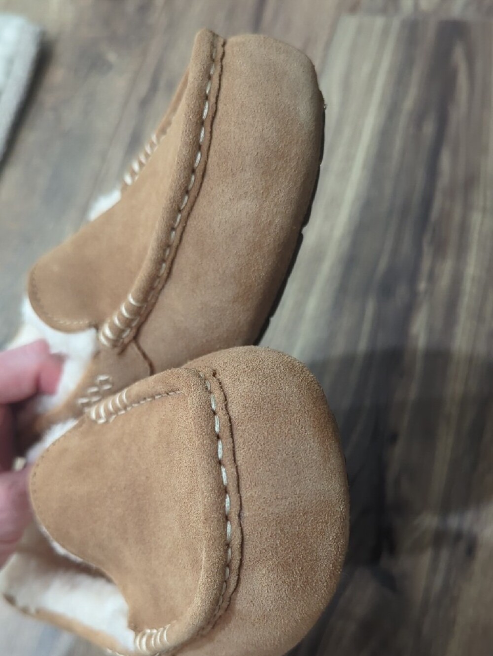 NEW UGG Women's 11 Chestnut Brown Suede Shearling Loafers - Picture 11 of 14
